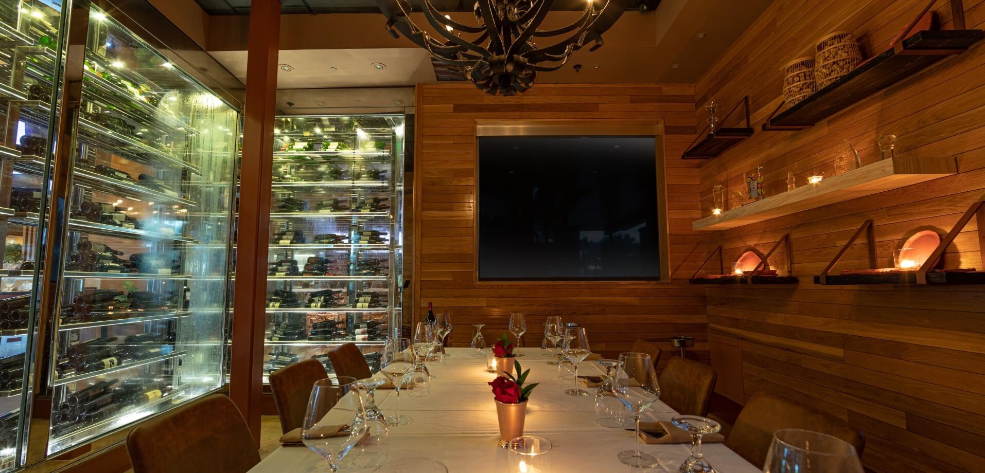 View of Chef Adrianne's Chef's Table private event room in Miami, FL