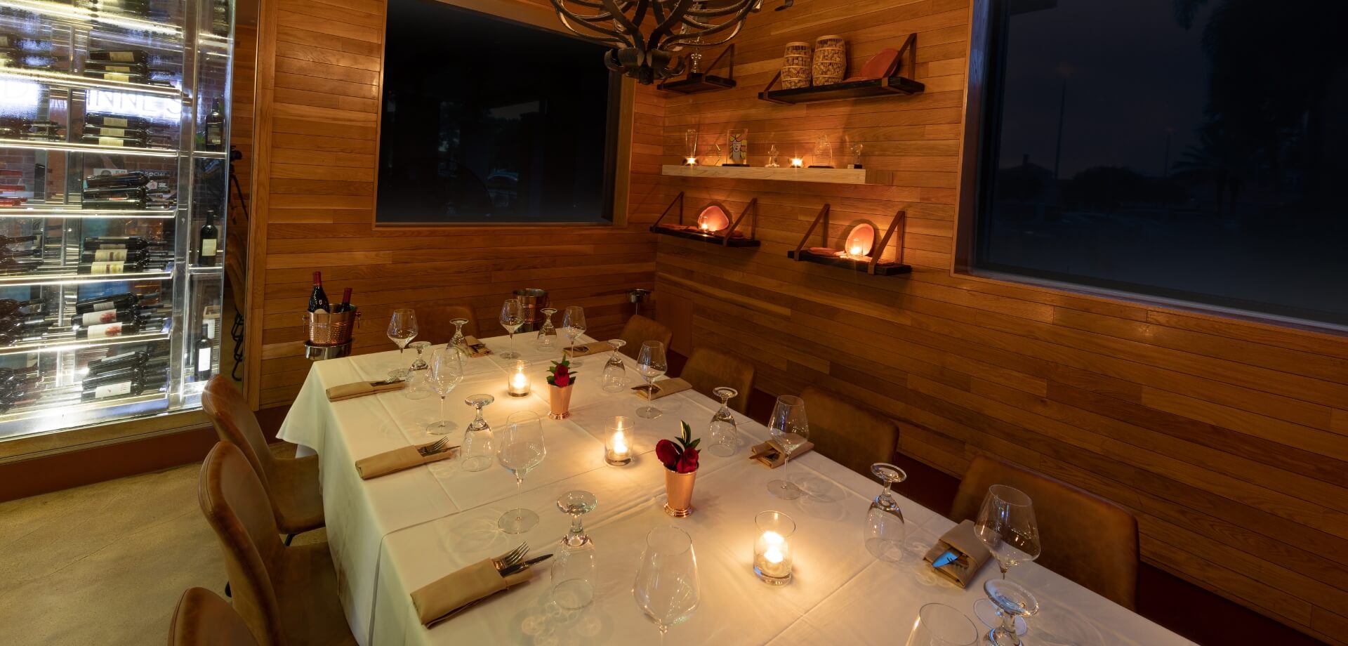 Candlelit Chef's Table private event dining space in Miami, FL